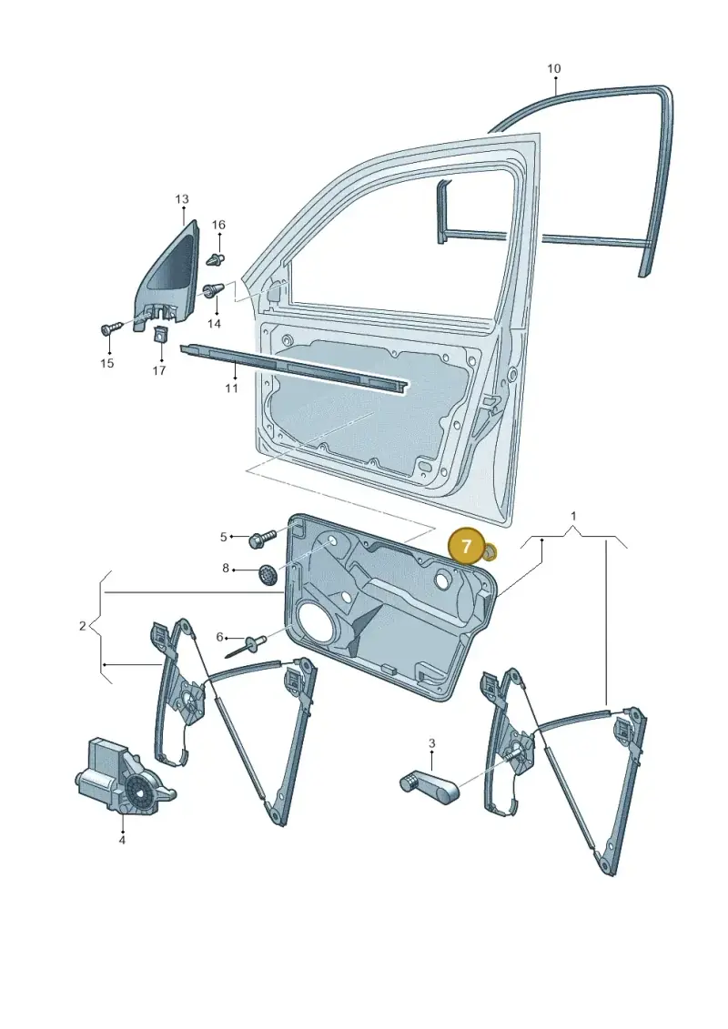 1J0837861 — Volkswagen Jetta City        "Mex"08> (2007-) diagram 203837600, position 7