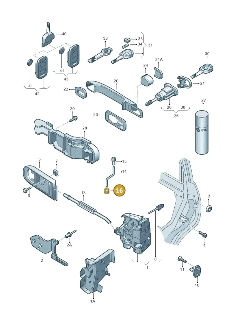1J0837861 — Volkswagen Jetta/Wagon (2002-2006) diagram 267837000, position 16