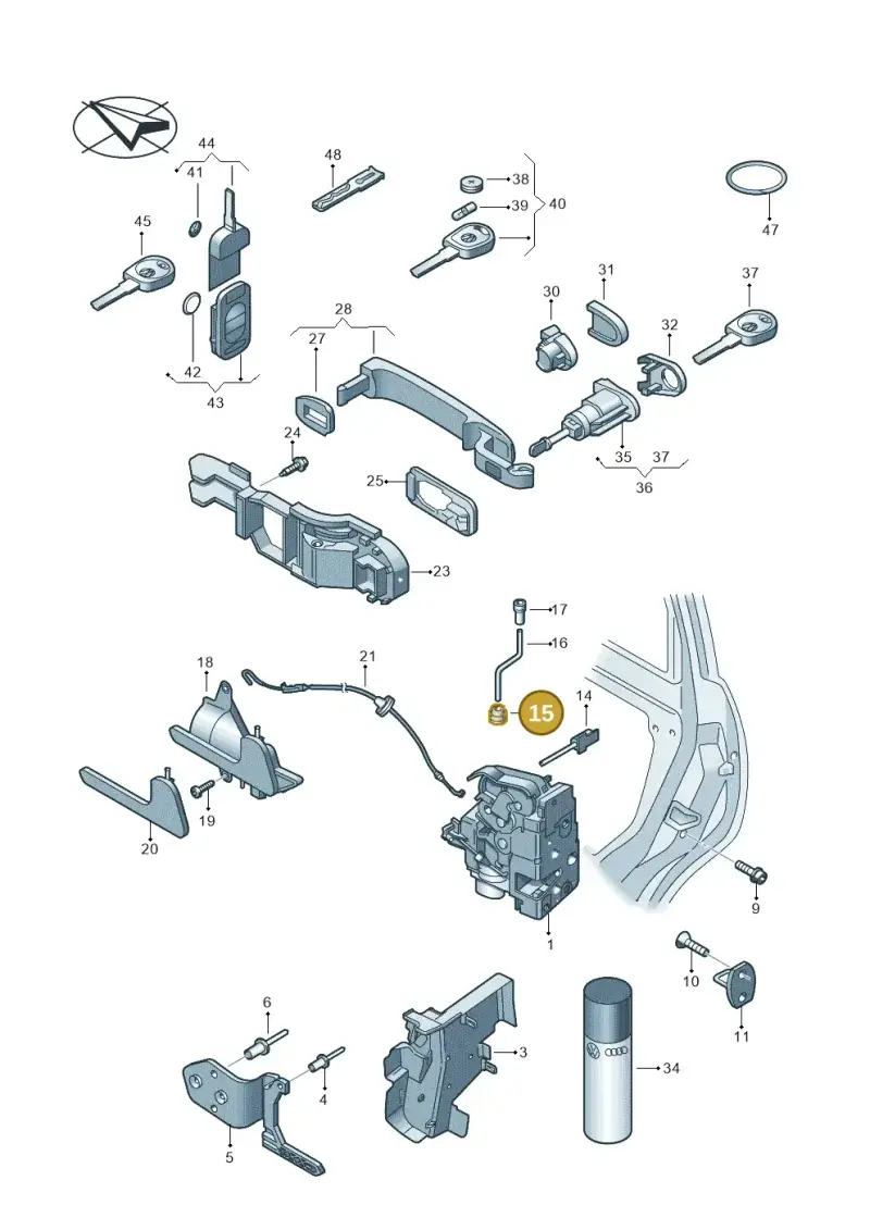 1J0837861 — Volkswagen Transp. caravelle (2011-2015) diagram 410837000, position 15