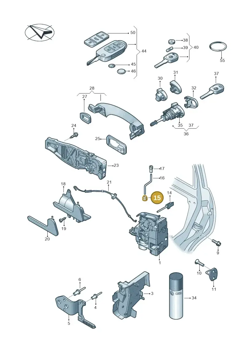 1J0837861 — Volkswagen Transp. caravelle (2009-2011) diagram 679837000, position 15