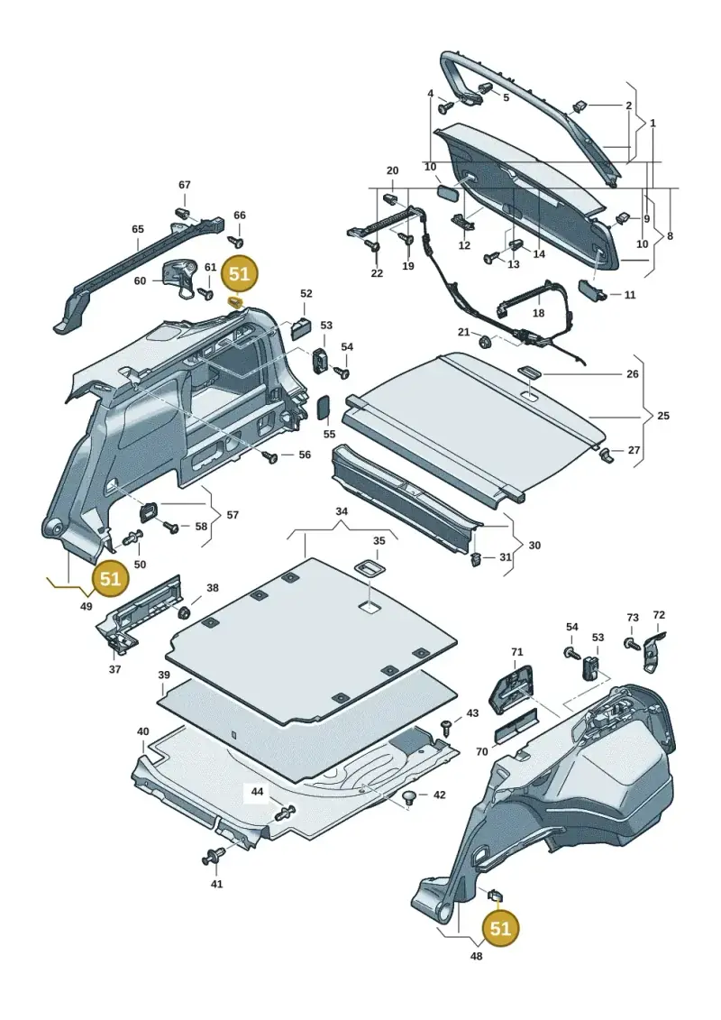 1J0858137B — Volkswagen Passat estate (2023-) diagram 3j0867800, position 51
