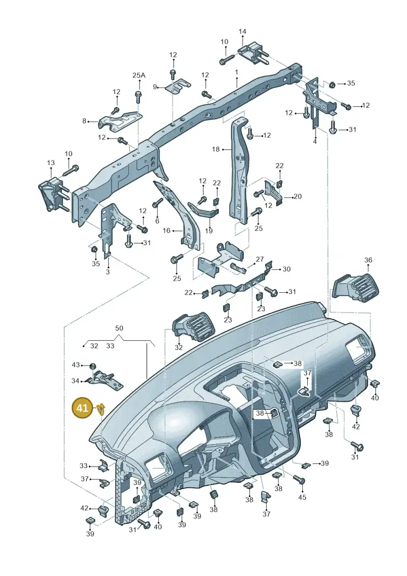 1J0858213 — Volkswagen Jetta Vagon            08> (2008-) diagram 420857000, position 41