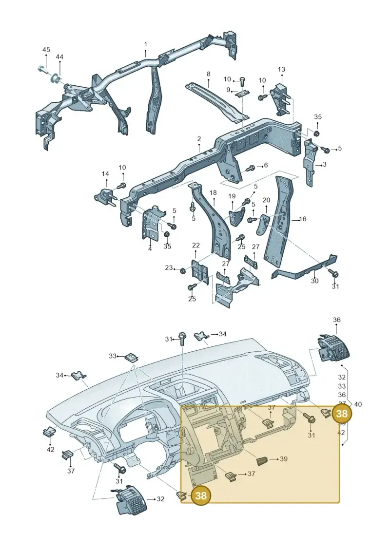 1J0858213 — Volkswagen Touran 2.0 (2010-2015) diagram 615857020, position 38