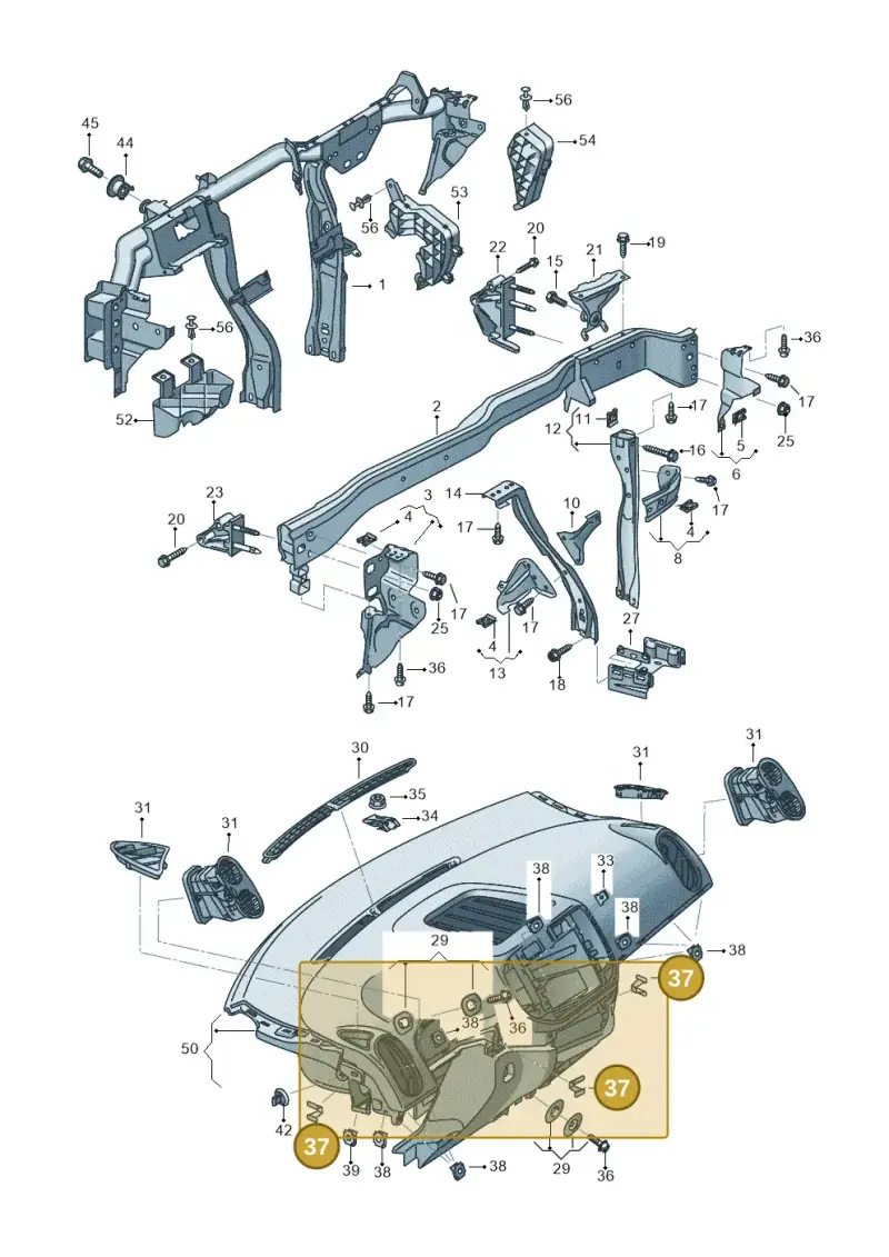 1J0858213 — Volkswagen Tiguan 4Motion (2011-2018) diagram 634857000, position 37