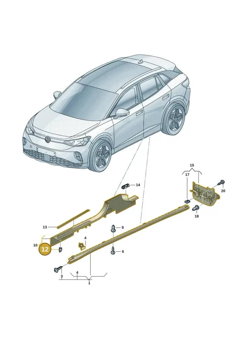 1J0863265A — Volkswagen ID.4 Pro (2020-2023) diagram 11a853050, position 12