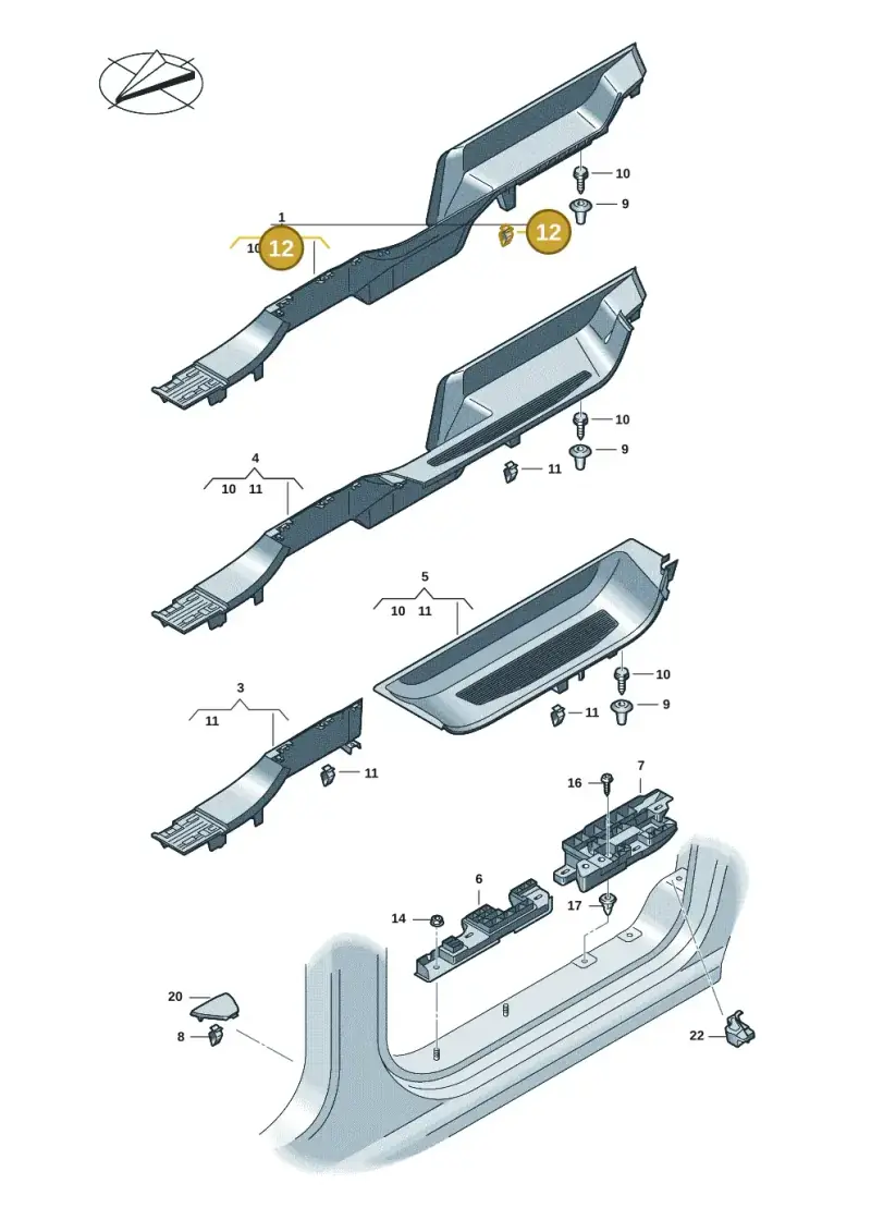 1J0863265A — Volkswagen Caddy Maxi Kombi (2020-2024) diagram 2ka853050, position 12