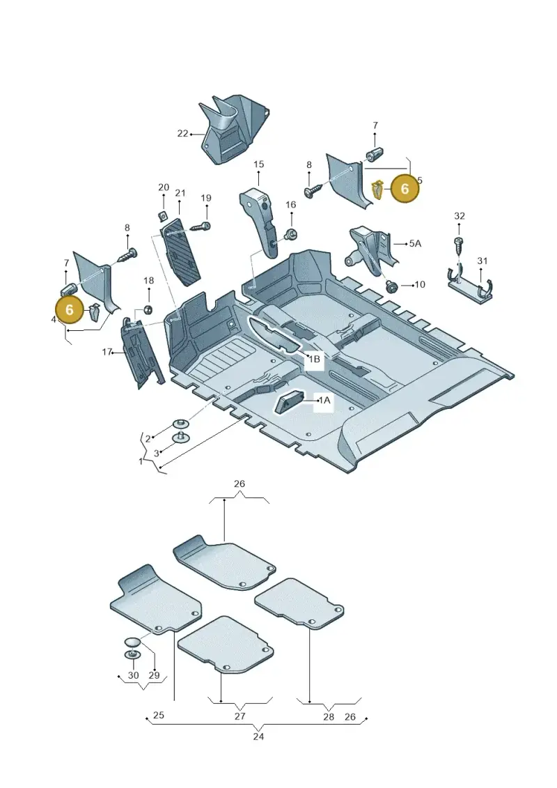 1J0864247 — Volkswagen Golf (1998-2000) diagram 203863000, position 6