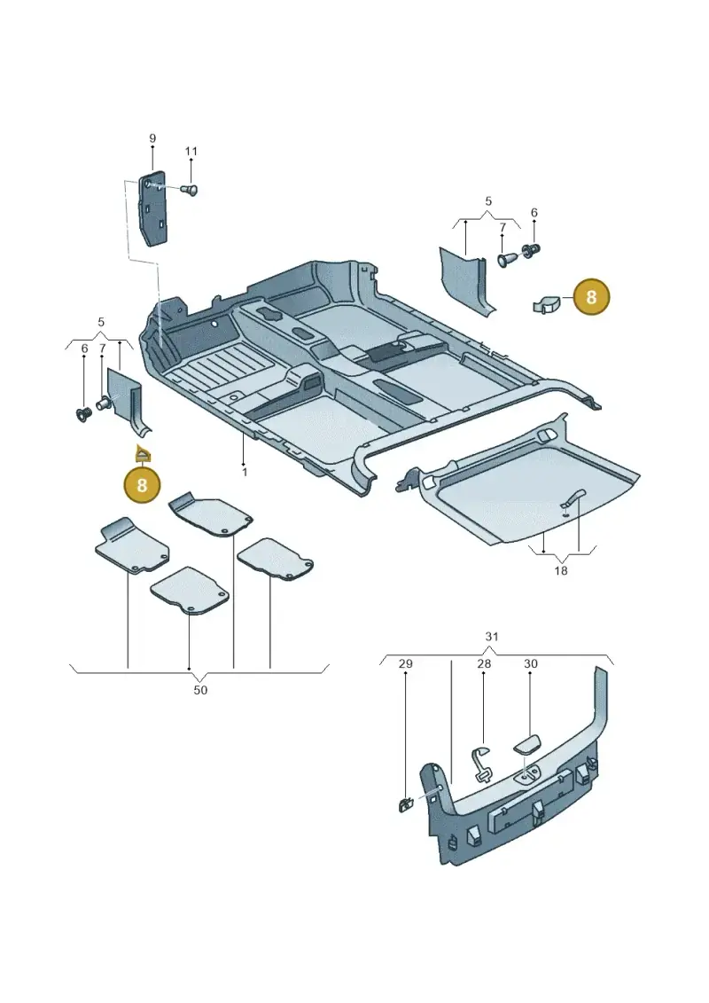 1J0864247 — Volkswagen Polo (2011-2014) diagram 544863000, position 8