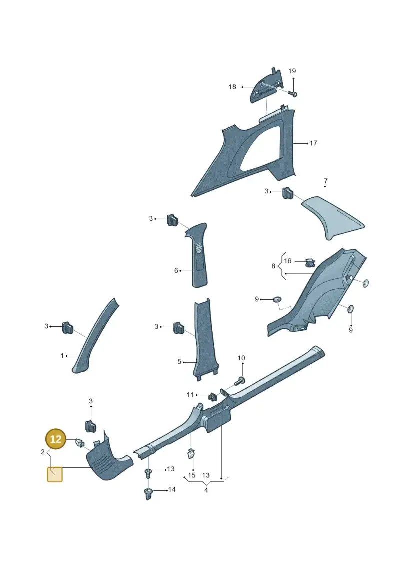 1J0864247 — Volkswagen New Lavida (2015-2022) diagram 640867650, position 12