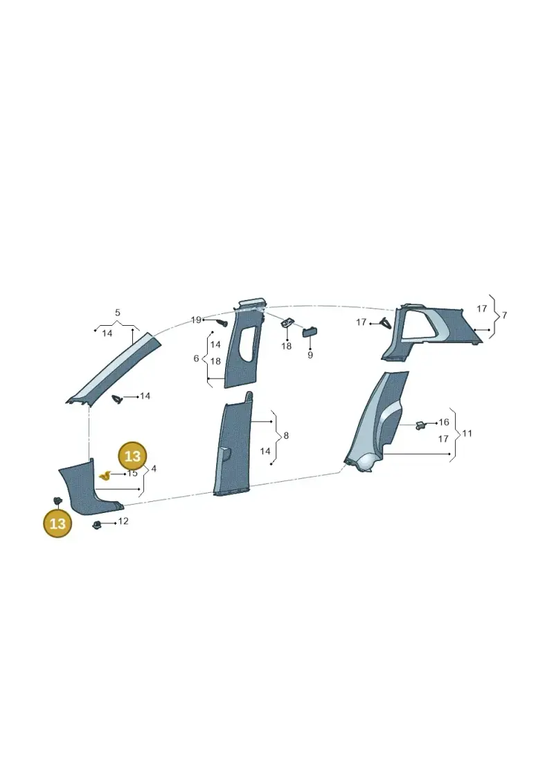 1J0864247 — Volkswagen C-Trek 1.5 (2016-) diagram 836867065, position 13
