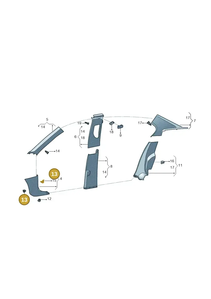 1J0864247 — Volkswagen Bora (2015-) diagram 860867065, position 13