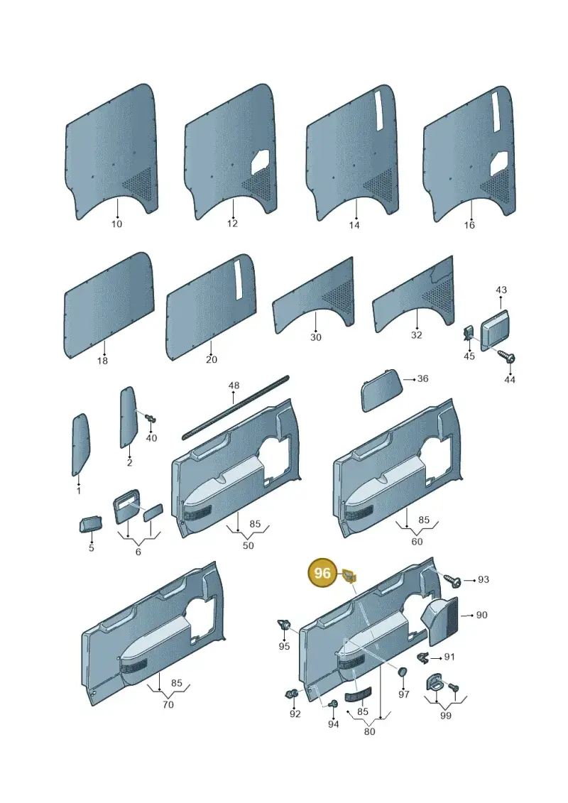 1J0864247 — Volkswagen Caravelle (2019-2024) diagram 410867300, position 96