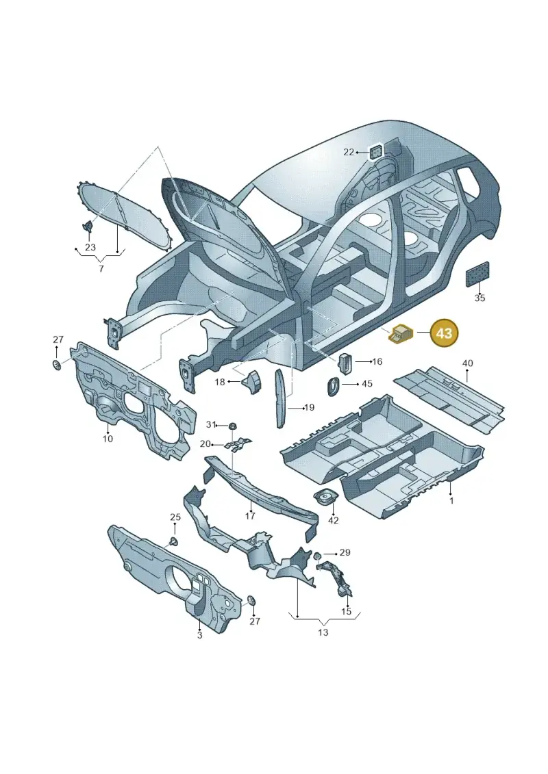 1J0864732A — Volkswagen Tiguan 4Motion (2011-2018) diagram 634863200, position 43