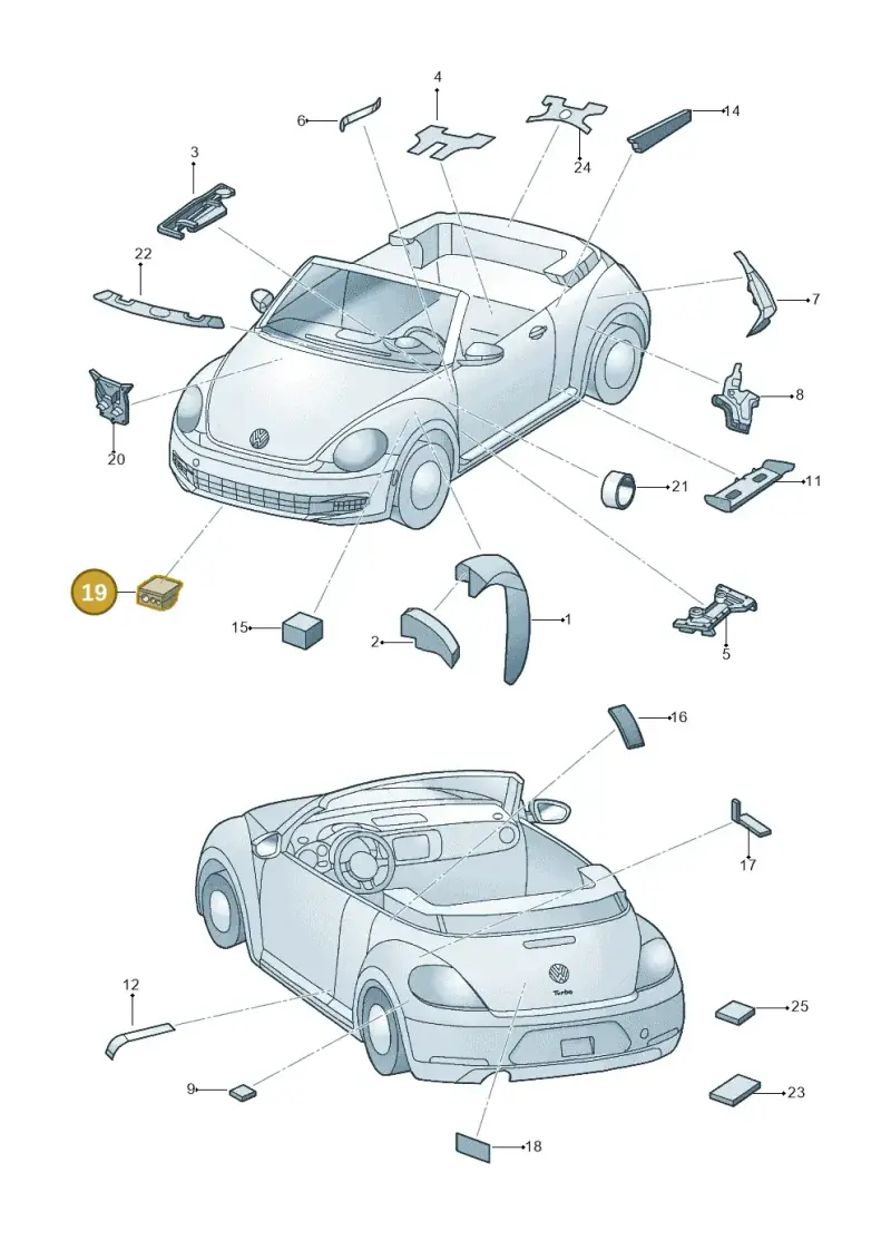 1J0864732A — Volkswagen New beetle cabriolet (2016-2019) diagram 716864000, position 19