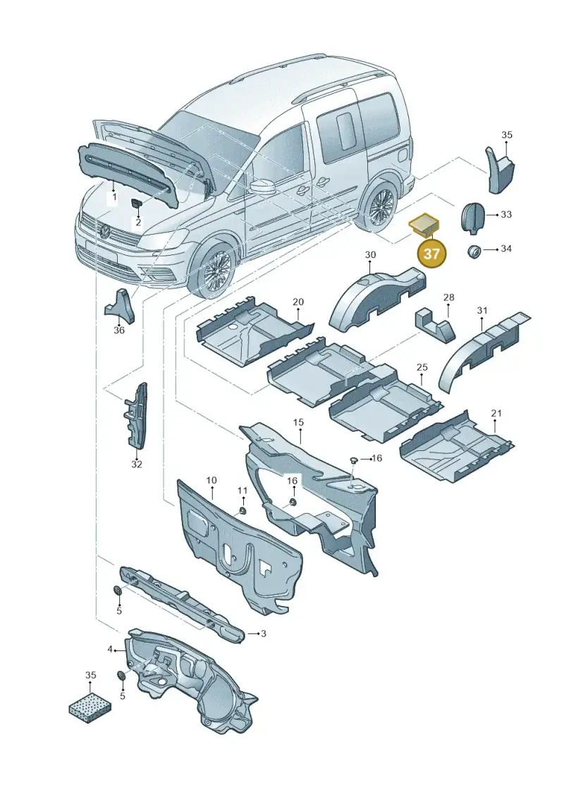 1J0864732A — Volkswagen Caddy kombi (2015-2020) diagram 866863200, position 37