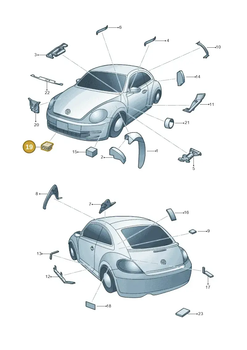 1J0864732A — Volkswagen Beetle (2016-2019) diagram 715864000, position 19