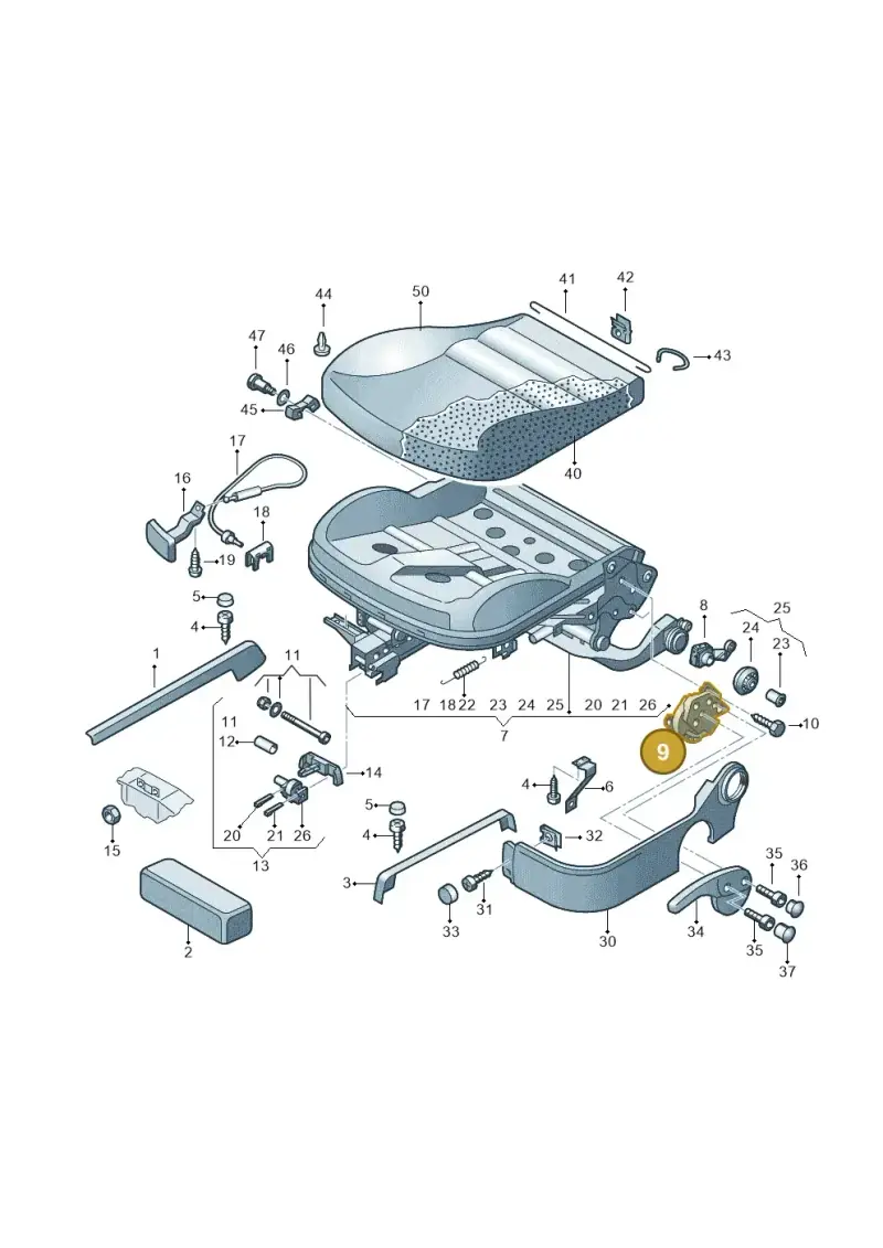 1J0881054D — Volkswagen PASSAT/4MOTION/W8 (2002-2005) diagram 404881050, position 9