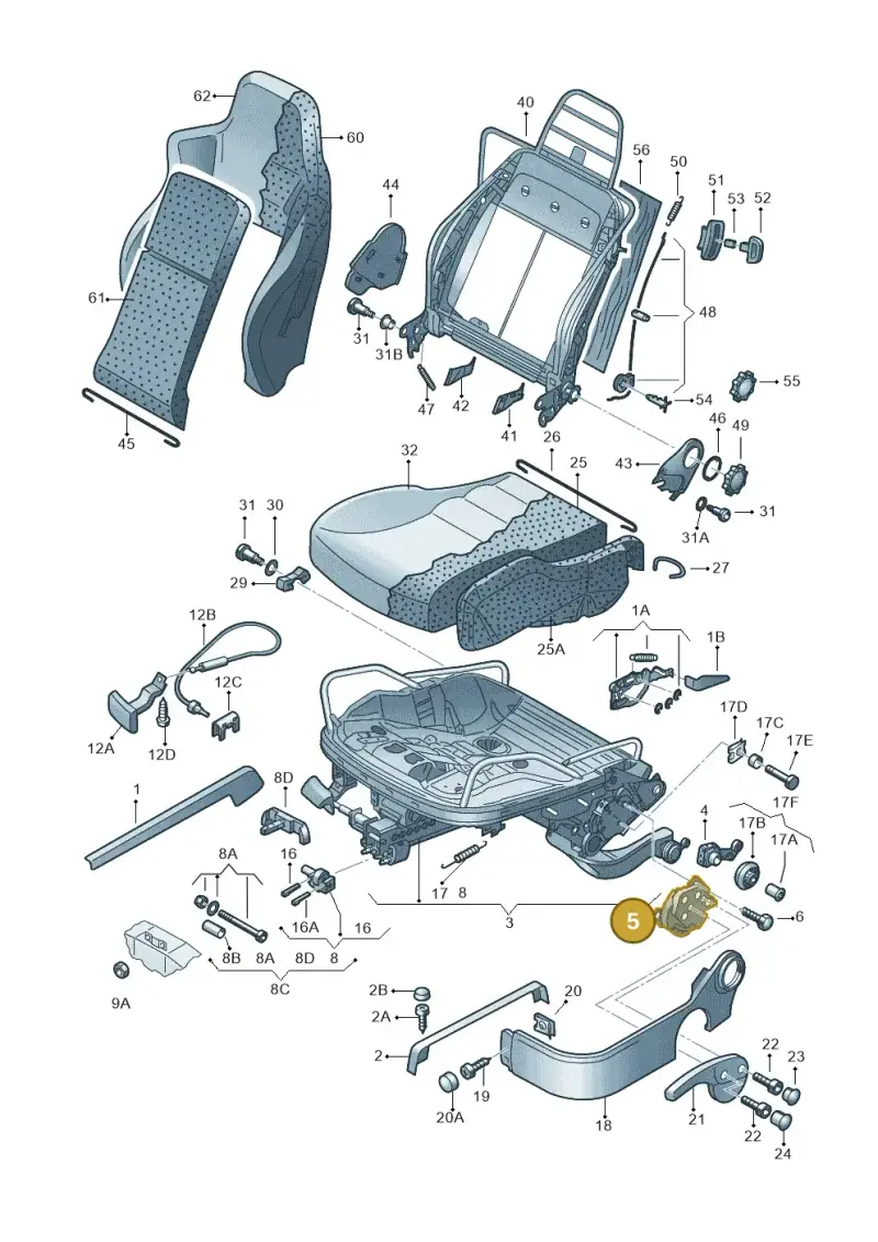 1J0881054D — Volkswagen Golf 'R32' n. "USA" (2004-2004) diagram 405881100, position 5