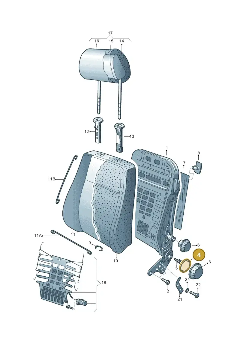 1J0881493 — Volkswagen Passat/4Motion/W8 (2000-2002) diagram 226881500, position 4