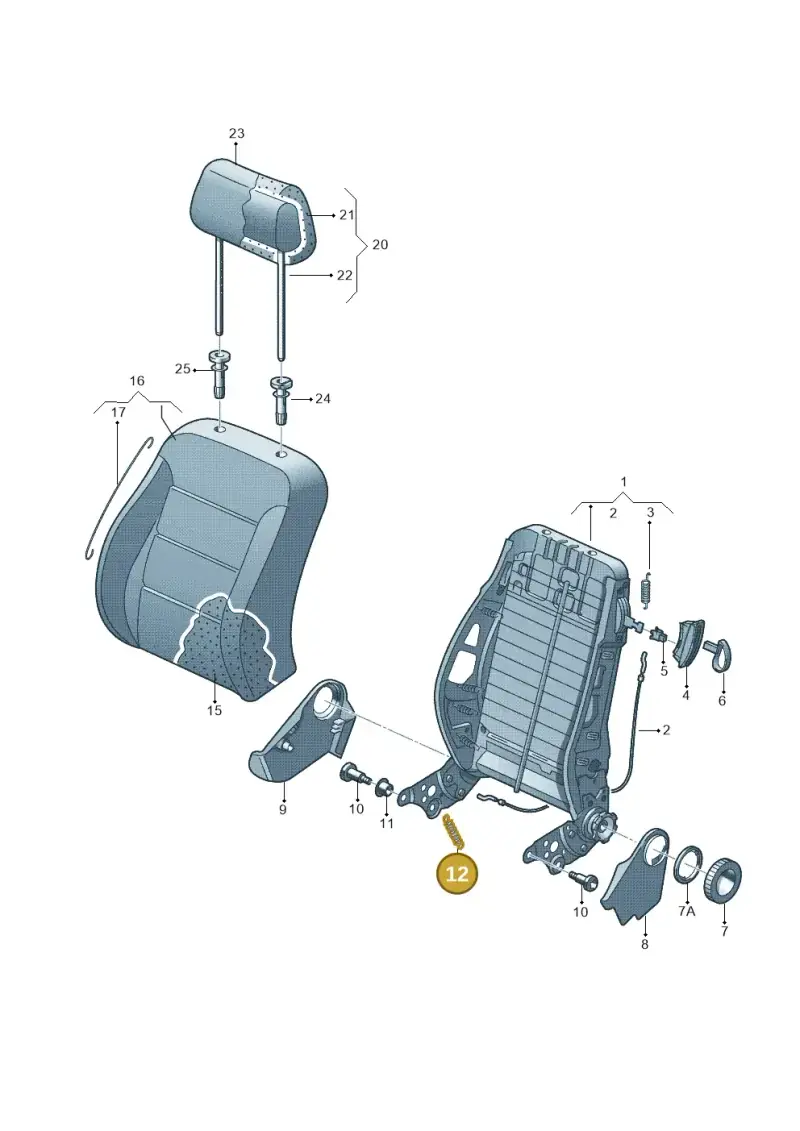 1J0881497 — Volkswagen Polo (2011-2014) diagram 253881500, position 12