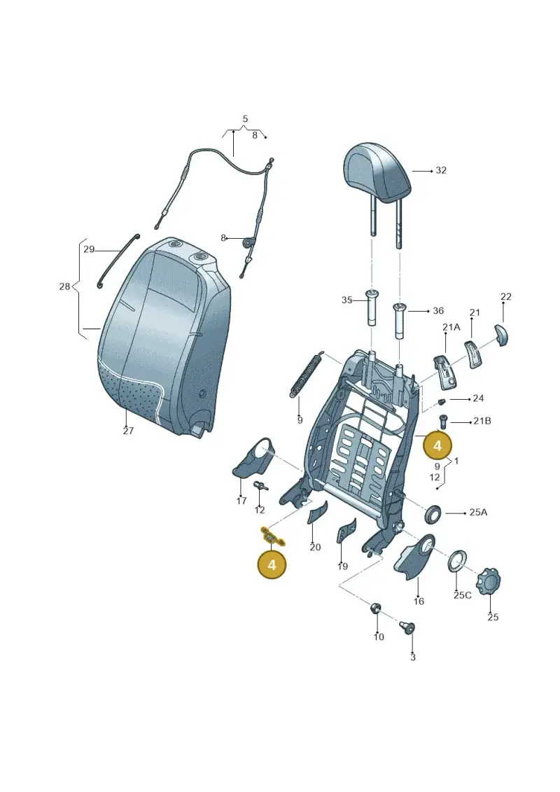 1J0881497 — Volkswagen New Beetle Cabrio.     06> (2005-) diagram 279881500, position 4
