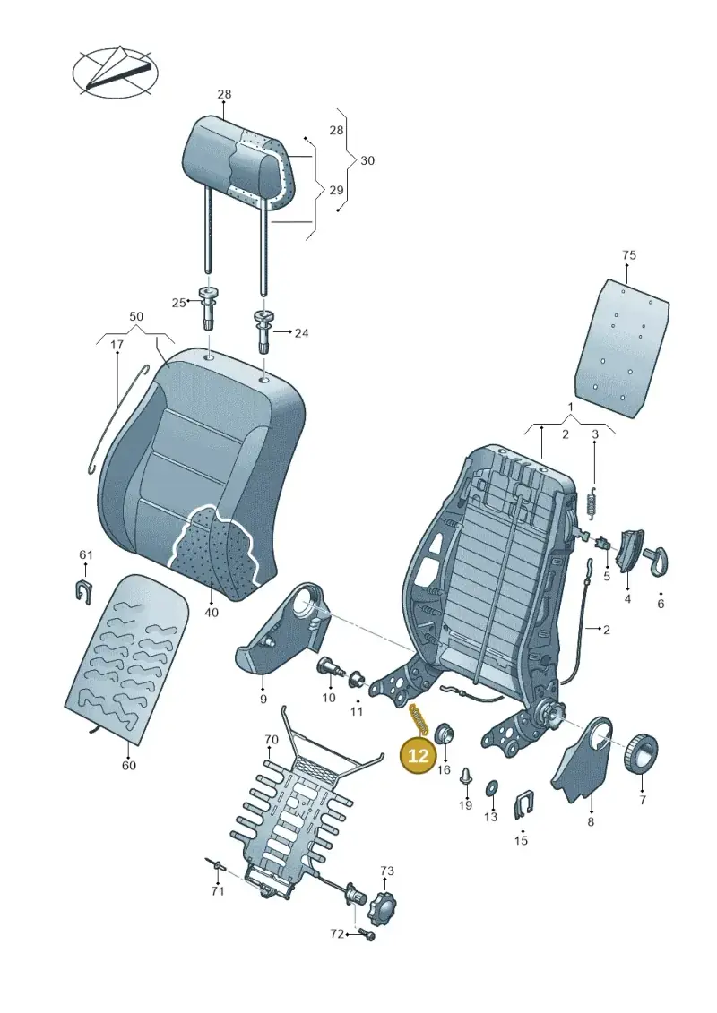 1J0881497 — Volkswagen Amarok twin cab (2009-2012) diagram 683881500, position 12