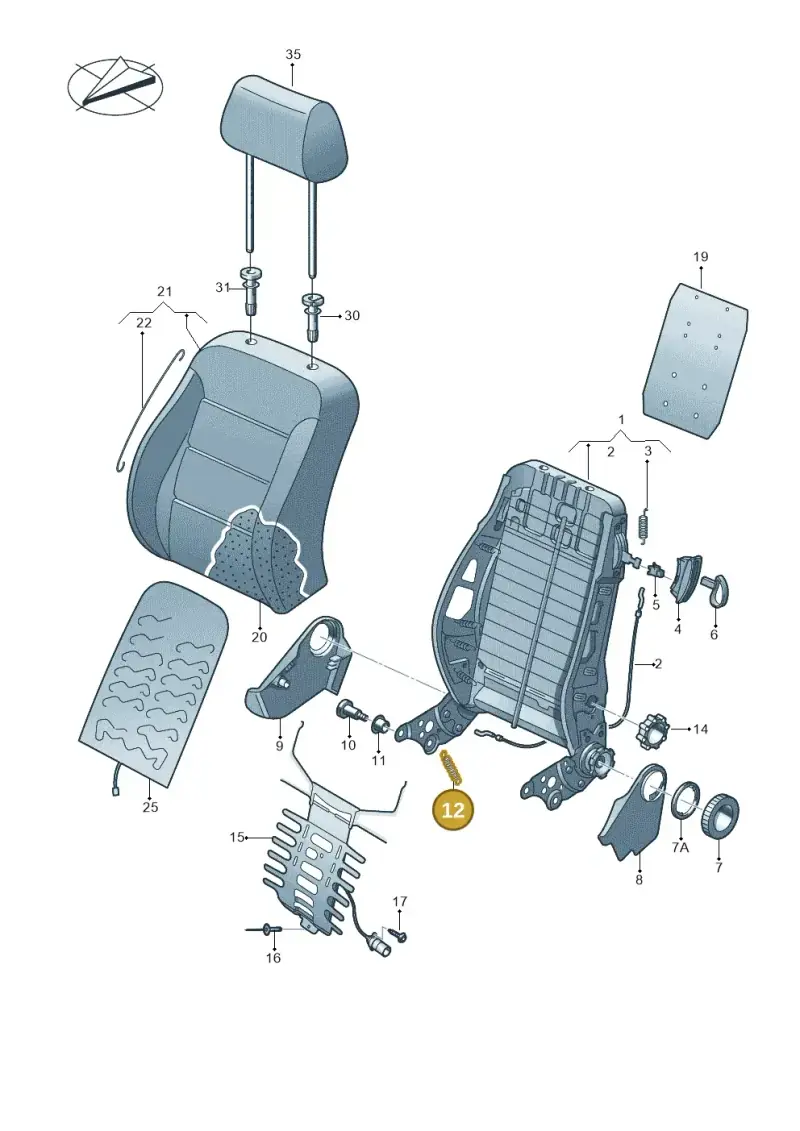 1J0881497 — Volkswagen Caddy Maxi Kombi (2010-2015) diagram 690881520, position 12