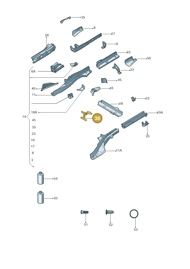 1J0886187E — Volkswagen C-Trek 1.5 (2016-) diagram 643803400, position 38