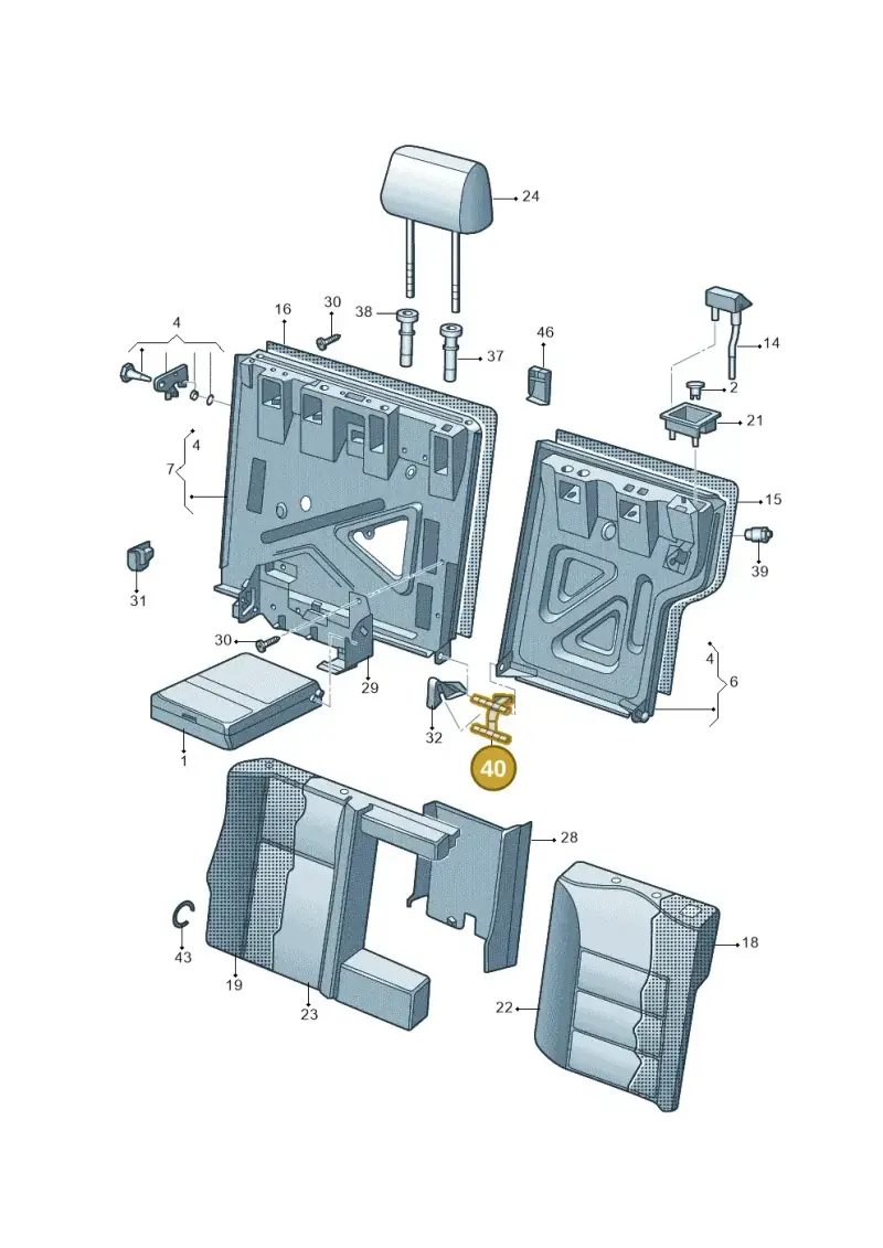 1J0886187E — Volkswagen C-Trek 1.5 (2016-) diagram 860885070, position 40