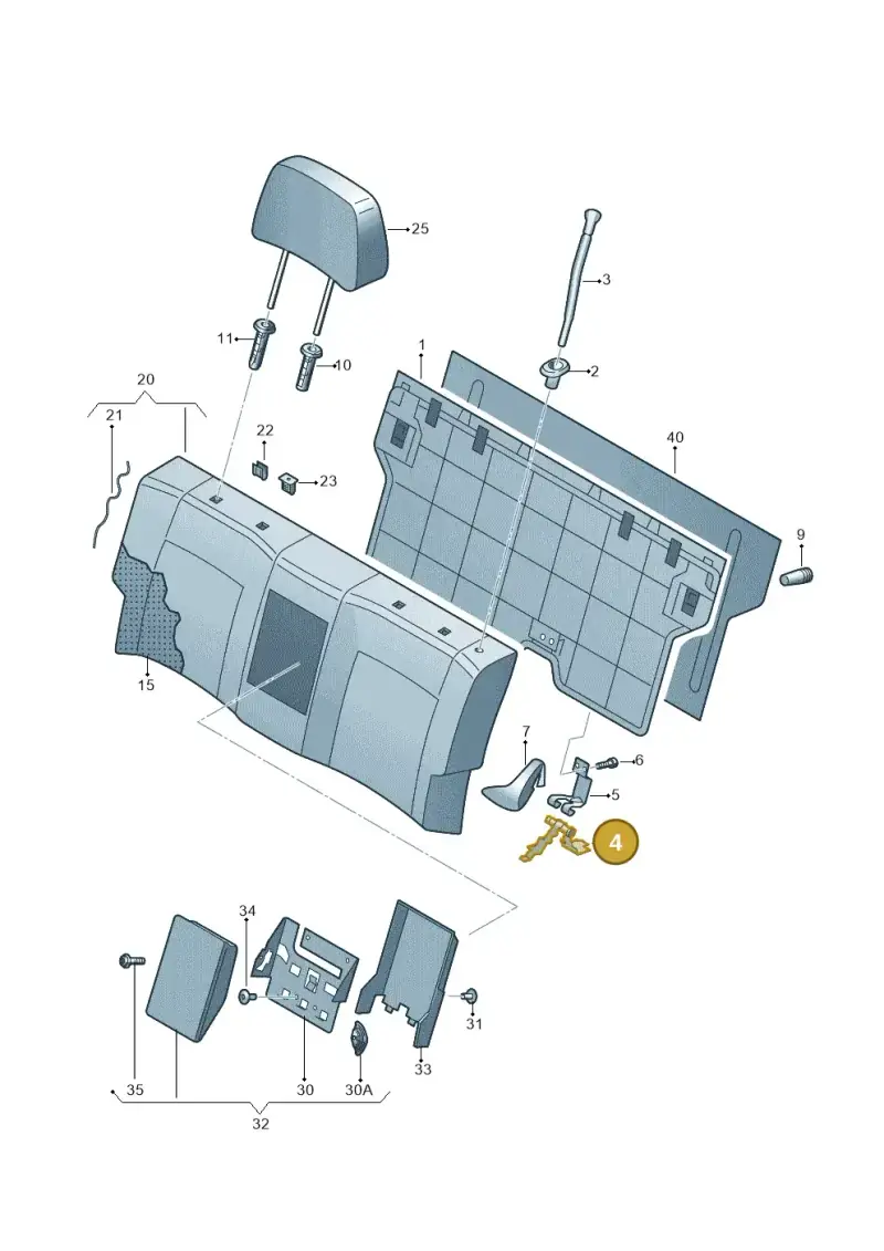 1J0886187E — Volkswagen Polo (2010-2015) diagram 677885600, position 4