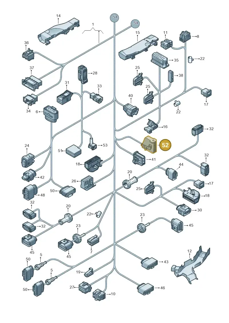 1J0906380B — Volkswagen Touareg (2012-2014) diagram 693971830, position 52