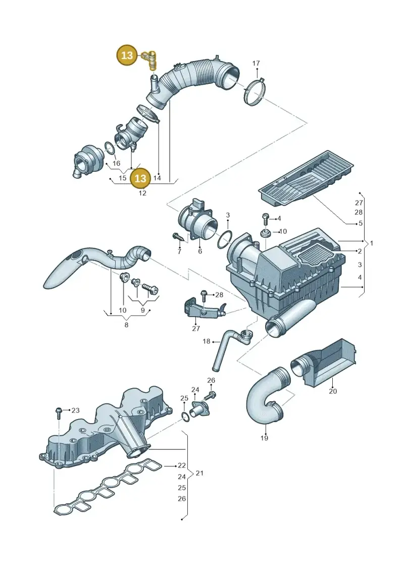 1J0906391B — Volkswagen Sharan Blue Motion (2010-2015) diagram 737129400, position 13