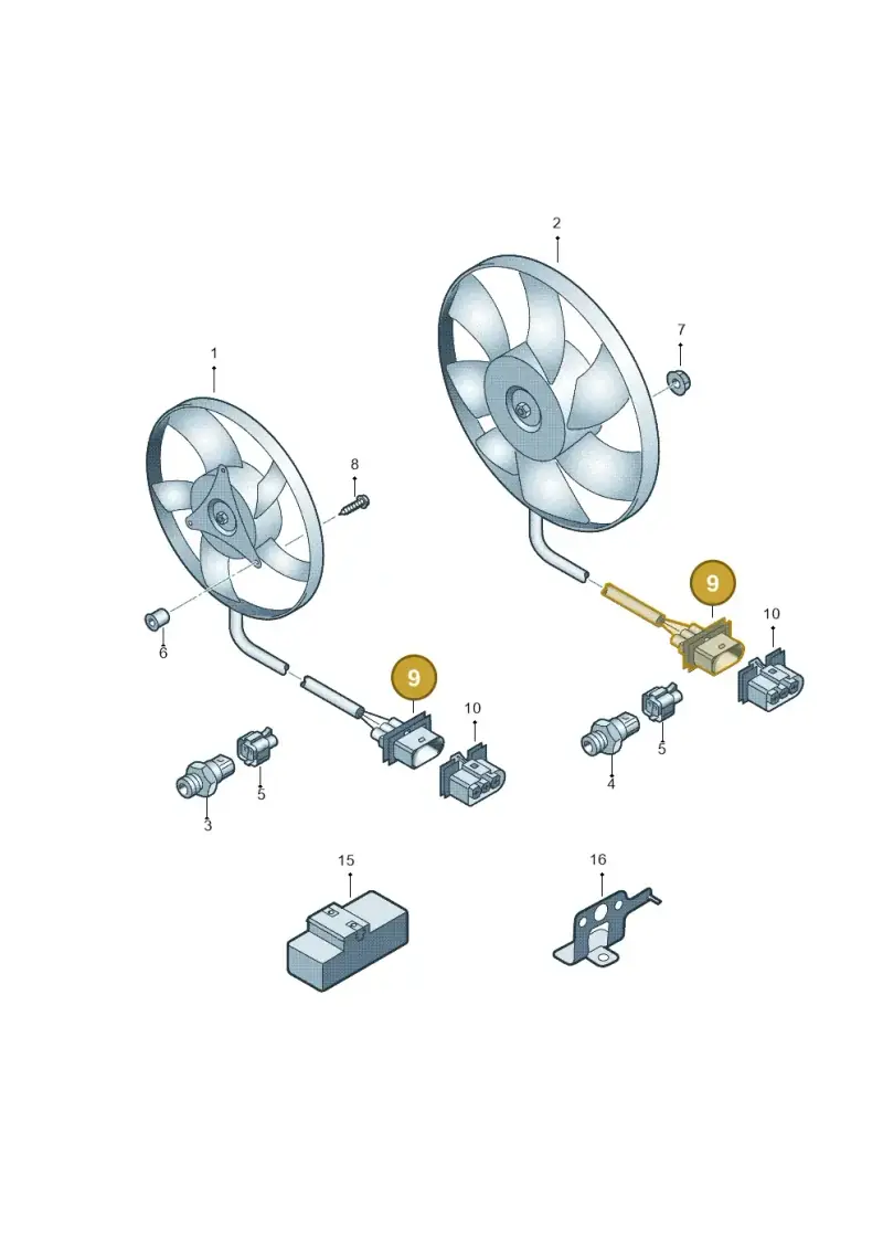 1J0906443 — Volkswagen Polo (2012-2014) diagram 672959500, position 9
