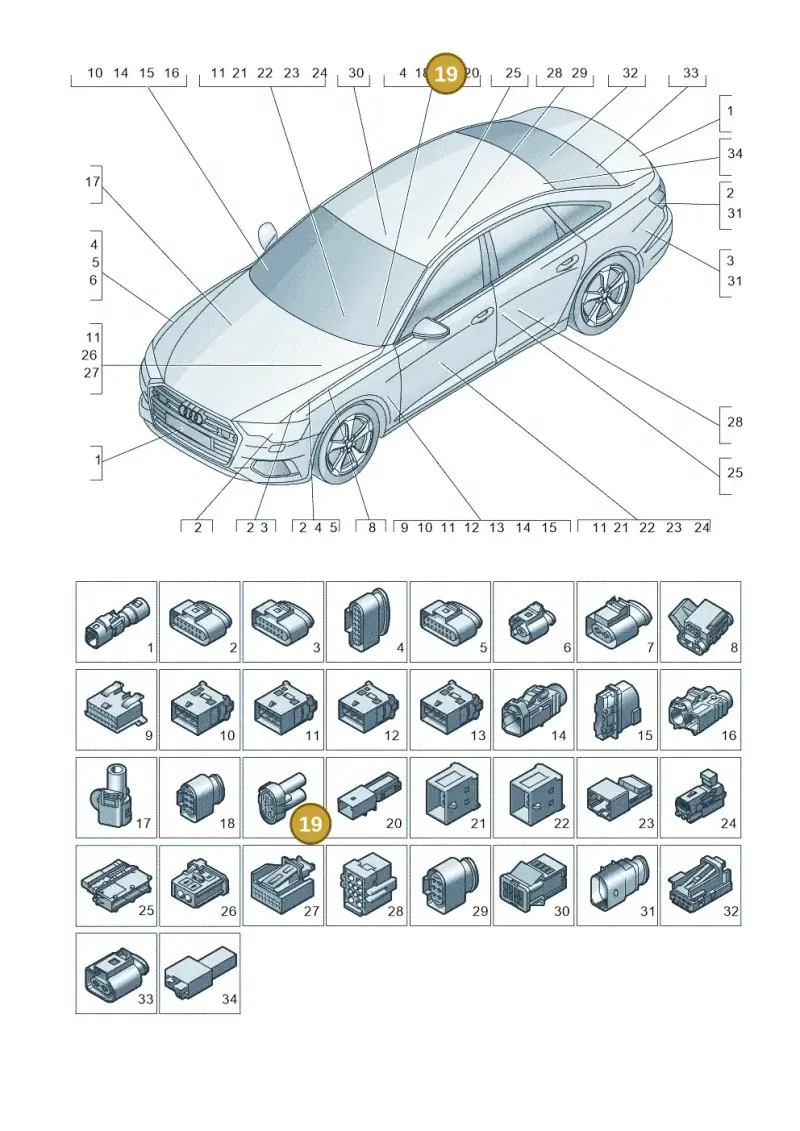 1J0906444A — Audi A6 (2018-2025) diagram 430971820, position 19