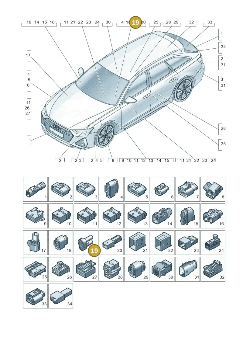 1J0906444A — Audi RS6 Avant (2019-2025) diagram 537971820, position 19