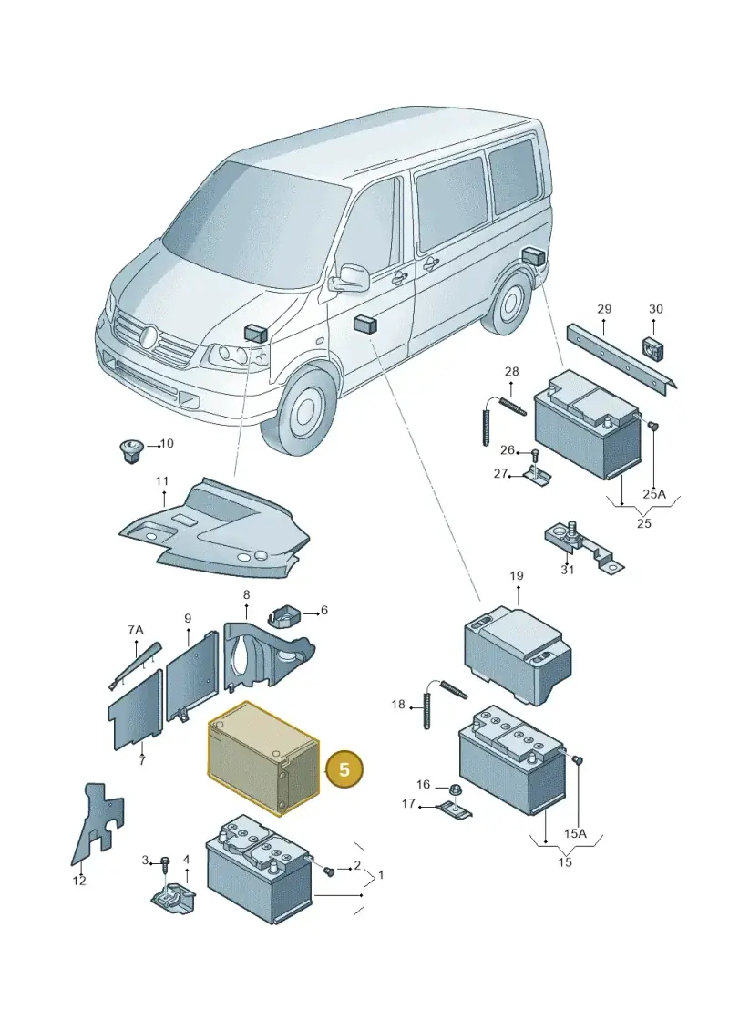 1J0915418C — Volkswagen California Camper (2011-2015) diagram 679915000, position 5
