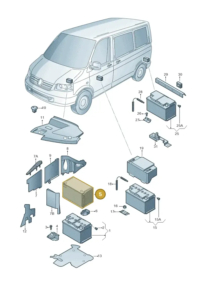 1J0915418C — Volkswagen Transp. caravelle (2011-2015) diagram 731915000, position 5