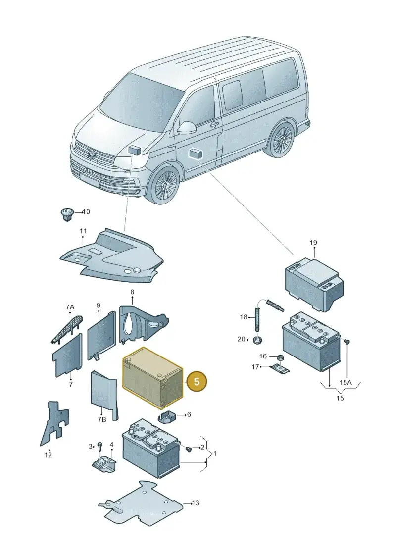 1J0915418C — Volkswagen Caravelle (2015-2019) diagram 861915000, position 5