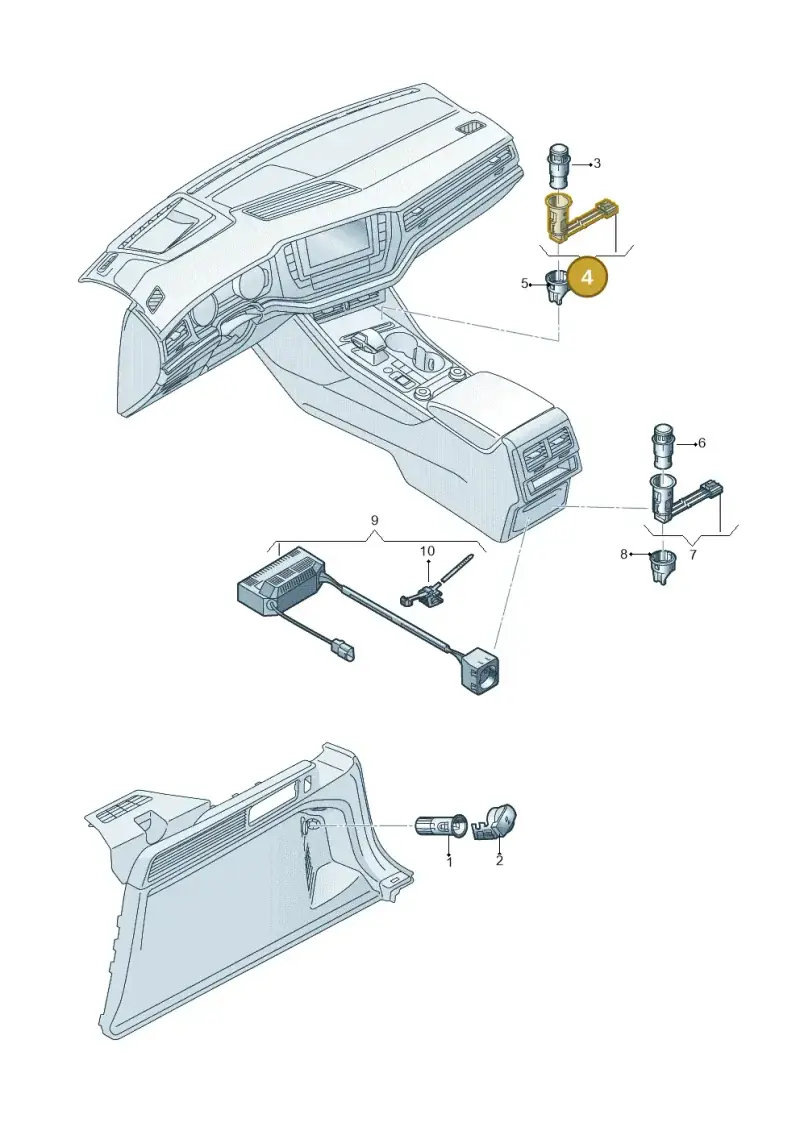 1J0919309B — Volkswagen Touareg (2017-2023) diagram 439919020, position 4