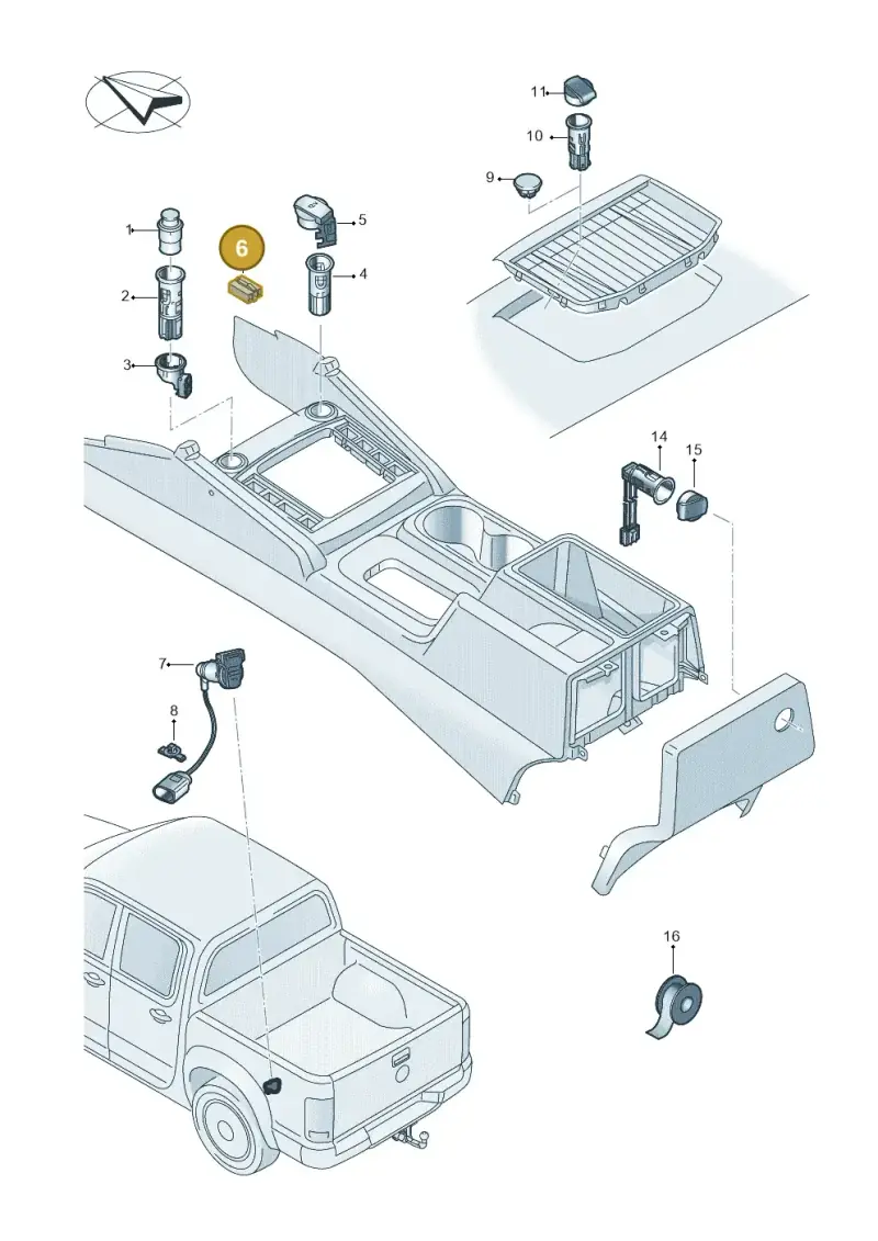 1J0919321 — Volkswagen Amarok twin cab (2022-) diagram 894919200, position 6