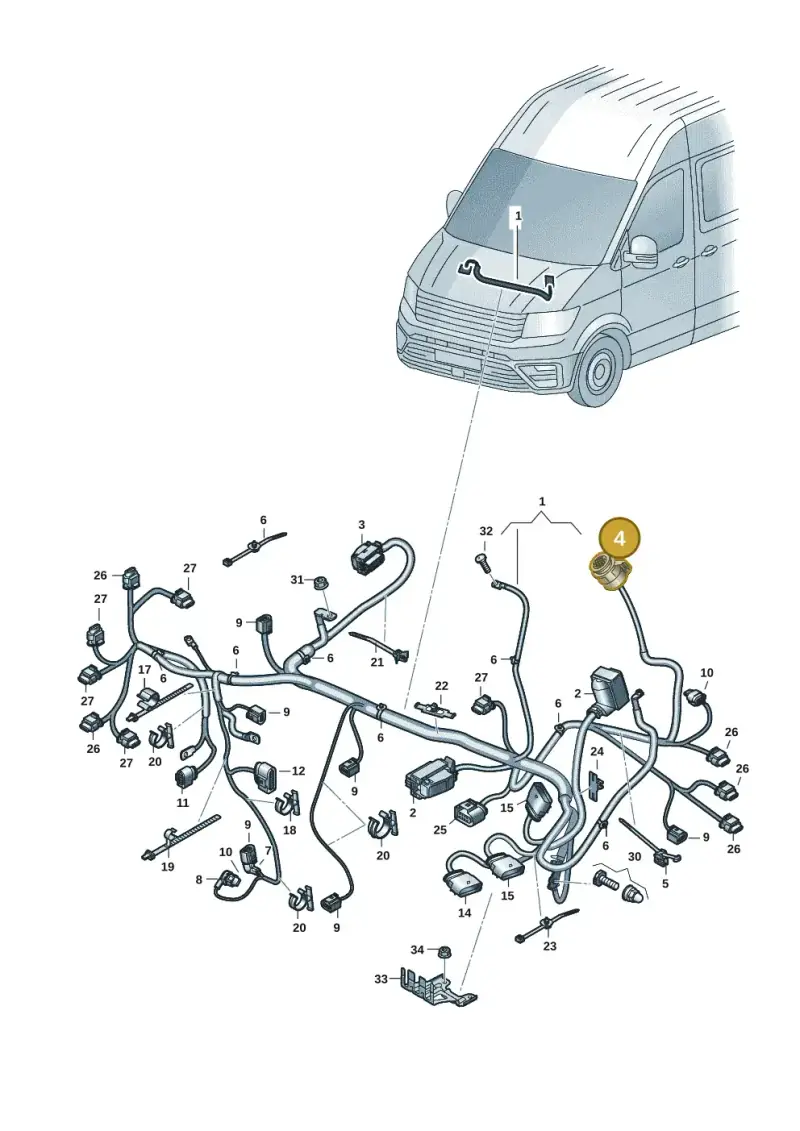 1J0927320 — Volkswagen E-Crafter 35 (2018-2024) diagram 599971006, position 4
