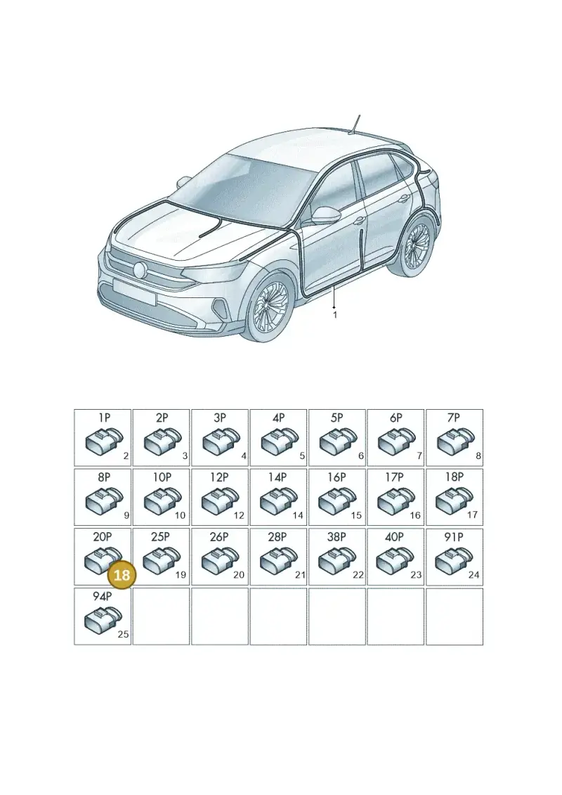 1J0927320 — Volkswagen Taigo (2021-2024) diagram 2f0971081, position 18