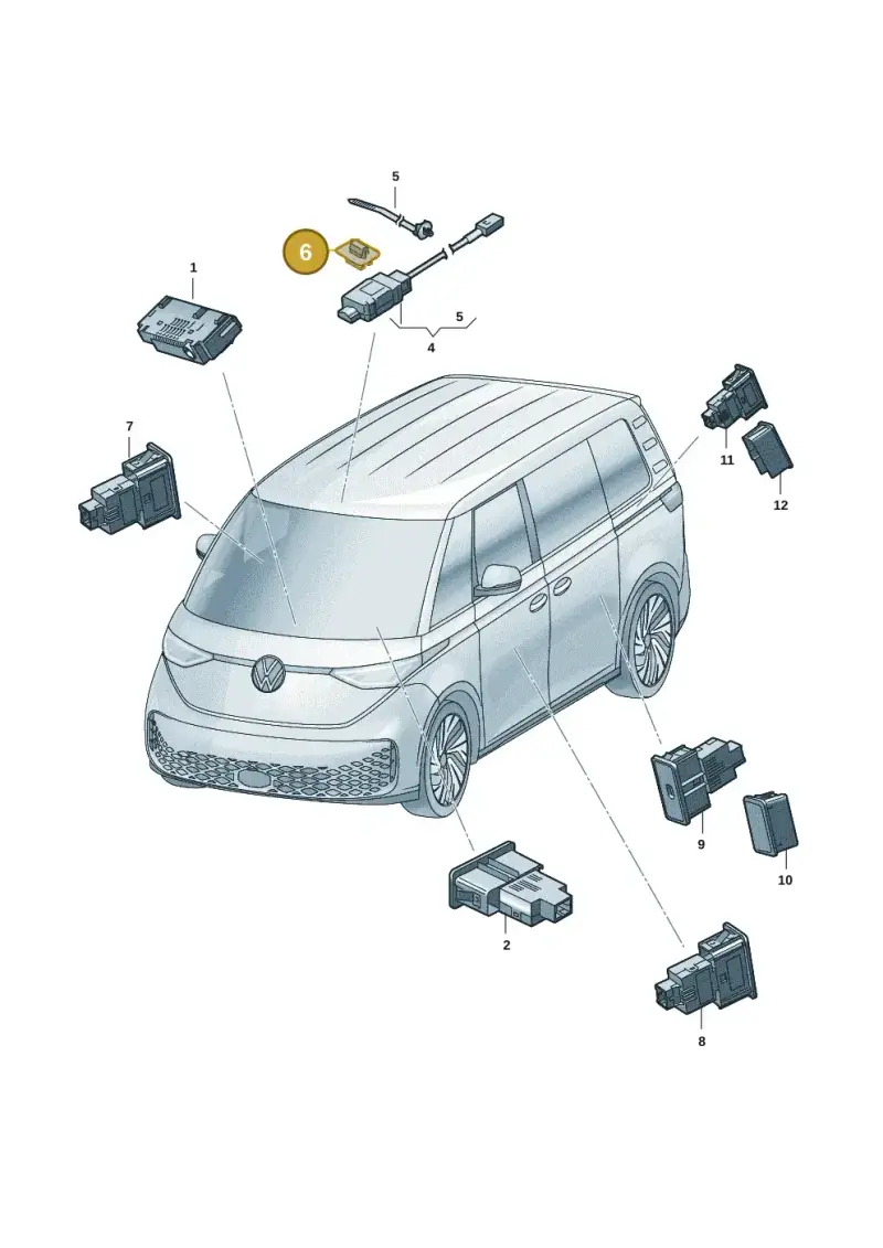1J0937510A — Volkswagen ID.Buzz (2022-) diagram 15a035780, position 6