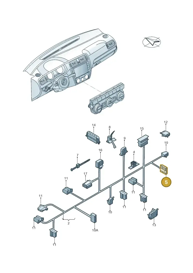 1J0937713A — Volkswagen Jetta 1.6 (2014-2018) diagram 789972660, position 5