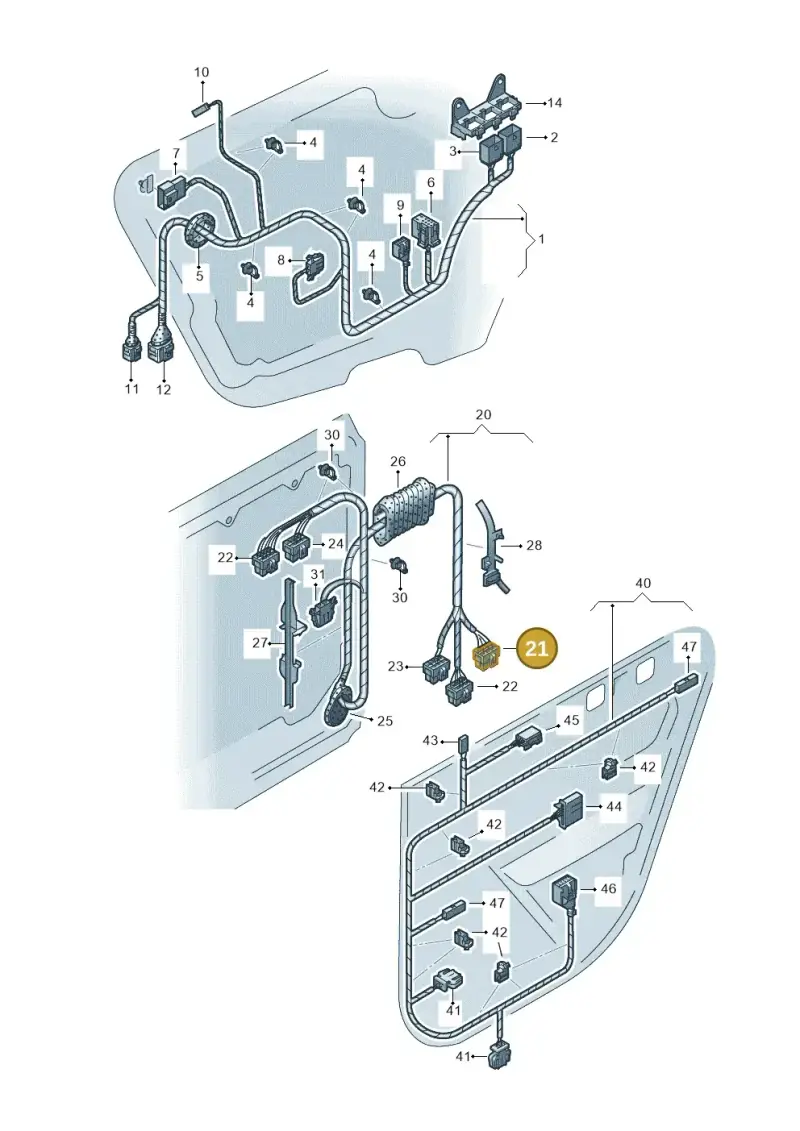 1J0937713B — Volkswagen Phaeton 4motion (2010-2016) diagram 258972360, position 21