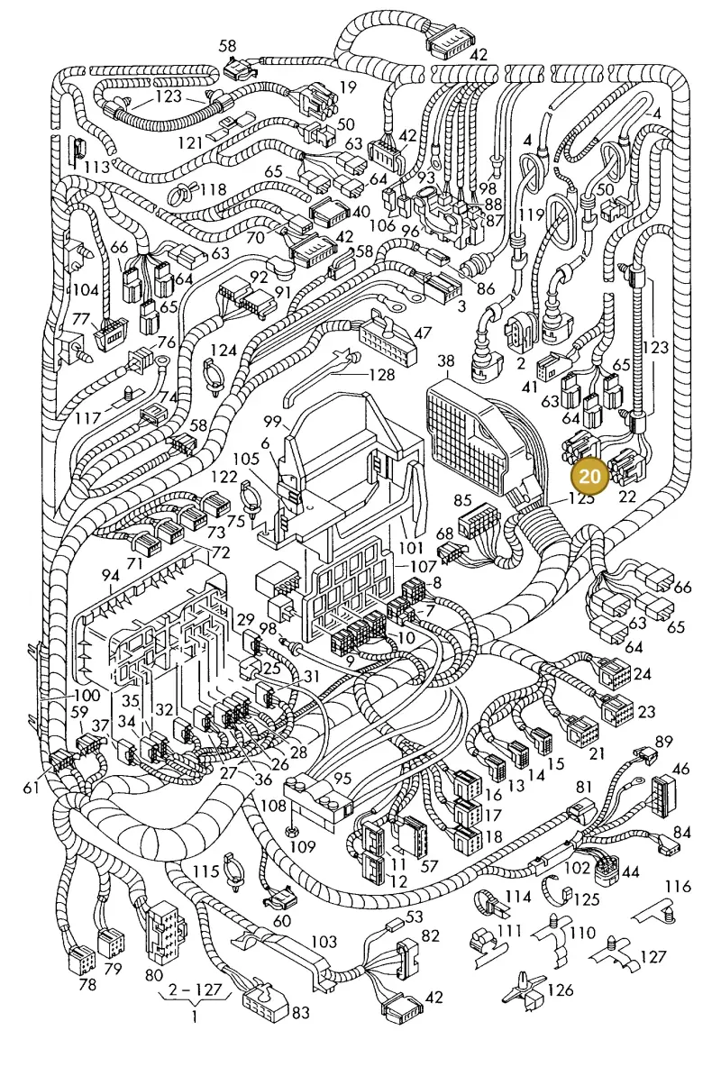1J0937714B — Volkswagen Polo (2008-2009) diagram 225971850, position 20