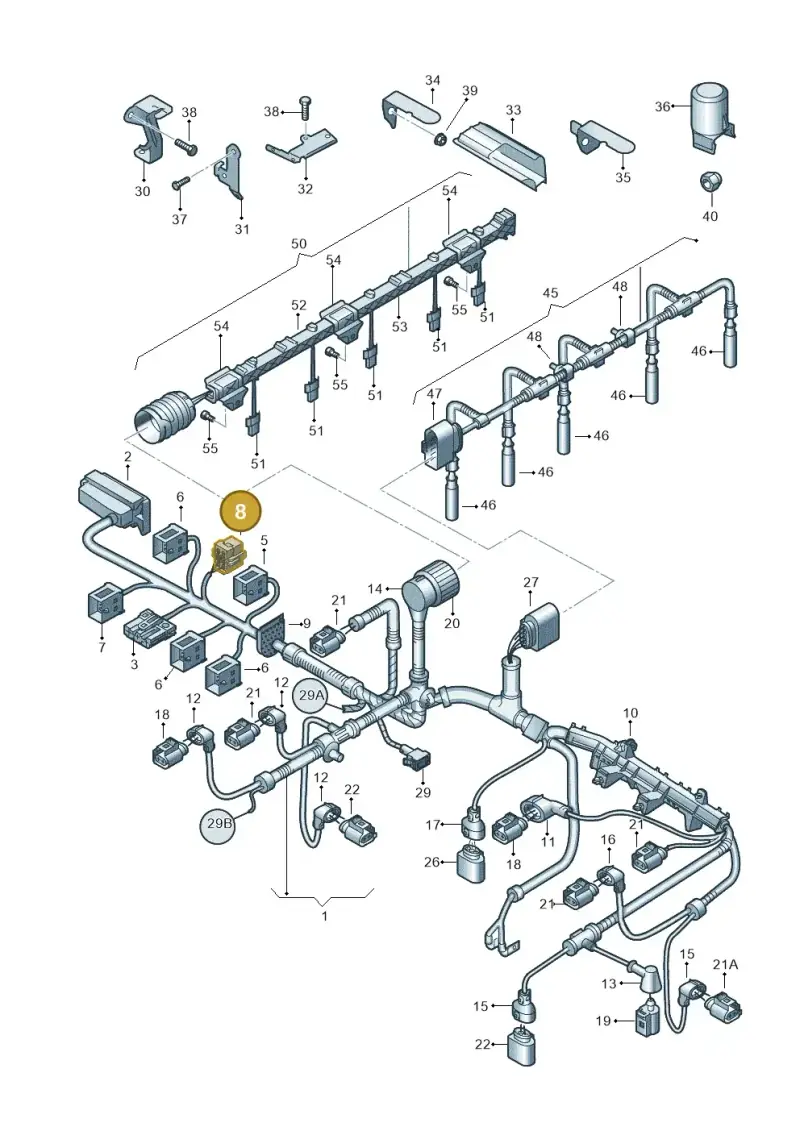 1J0937723A — Volkswagen Transp. caravelle (2008-2009) diagram 410971050, position 8