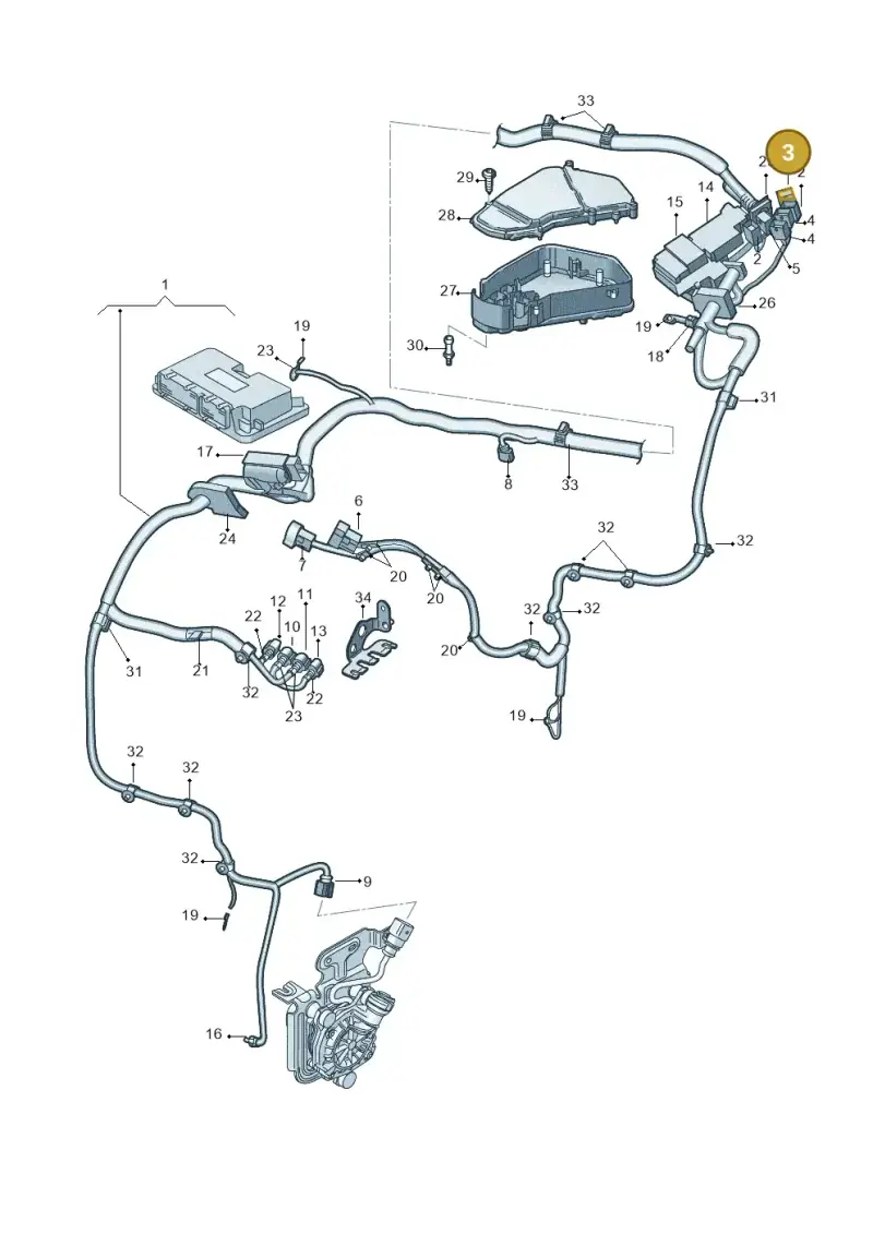 1J0937723A — Audi Q7 qu. 3.0 TDI (2009-2015) diagram 675971070, position 3