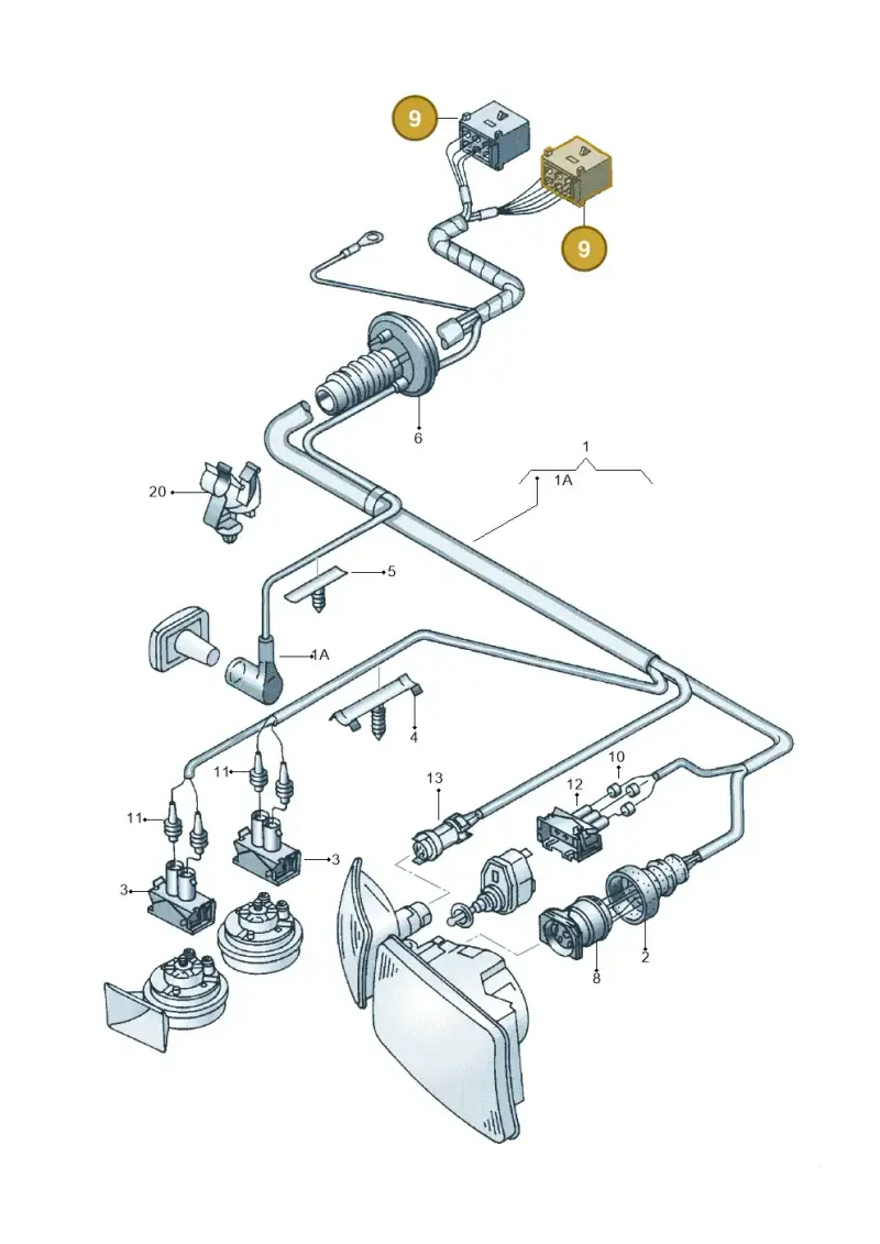 1J0937723D — Volkswagen PASSAT/4MOTION/W8 (2002-2005) diagram 157971440, position 9
