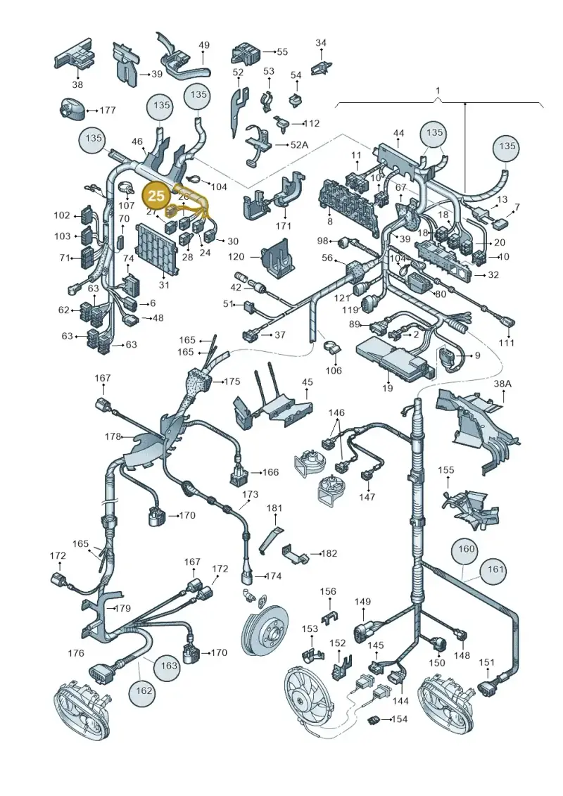 1J0937723D — Volkswagen Jetta/Wagon (2002-2006) diagram 203971800, position 25
